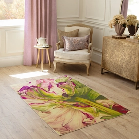 Heligan Printed Rug Fuchsiabedding sets ,throw blankets 