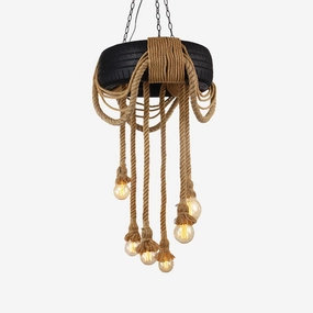 Hemp Rope Industrial Tire Chandelierrustic chandelier,bedroom chandelier 