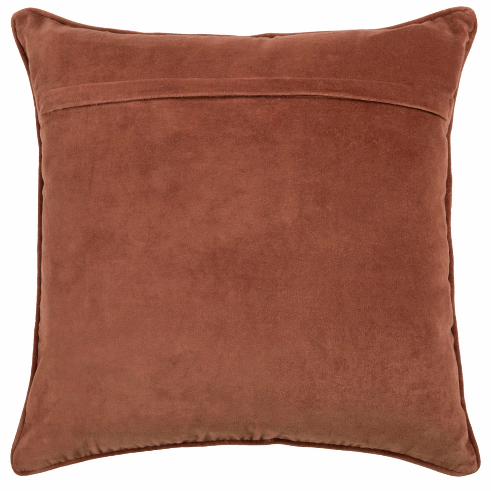 Herb Embroidered Feather Cushion Persimmon