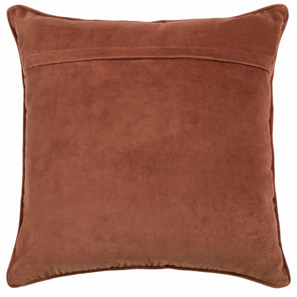Herb Embroidered Feather Cushion Persimmon