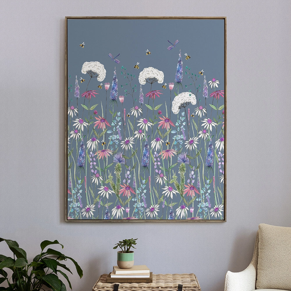 Hermione Framed Canvas Bluebell