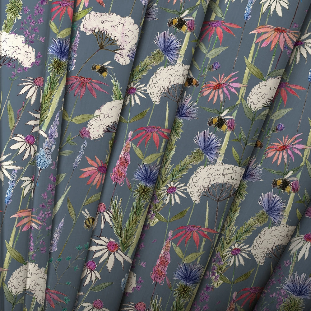 Hermione Printed Cotton Made to Measure Roman Blinds Indigo