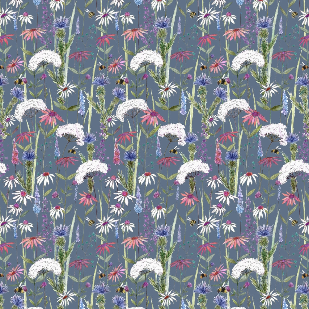 Hermione Printed Cotton Made to Measure Roman Blinds Indigo