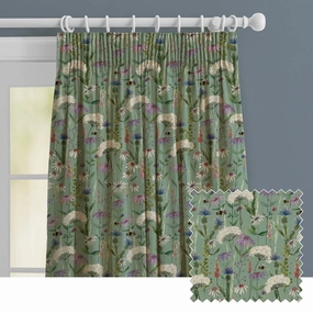Hermione Printed Made to Measure Curtains Verdebedding sets ,throw blankets 
