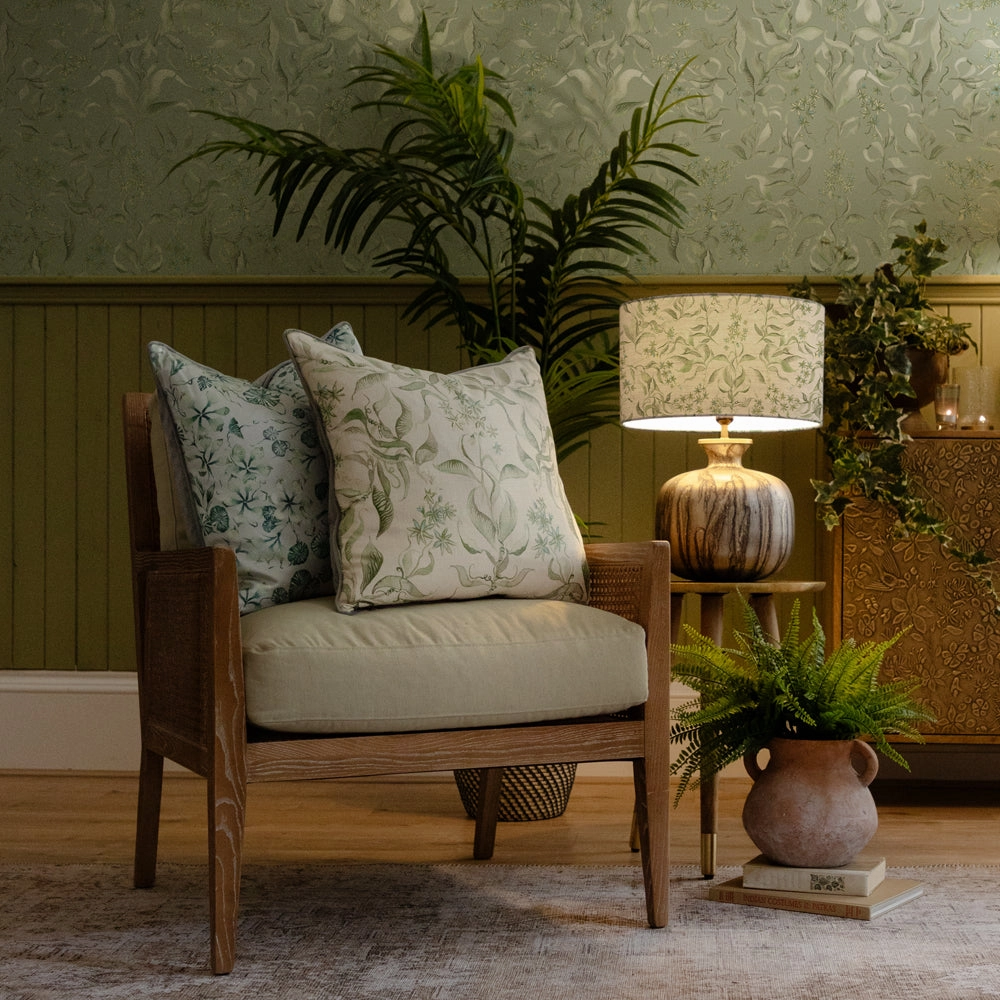 Hettie Printed Piped Cushion Vine