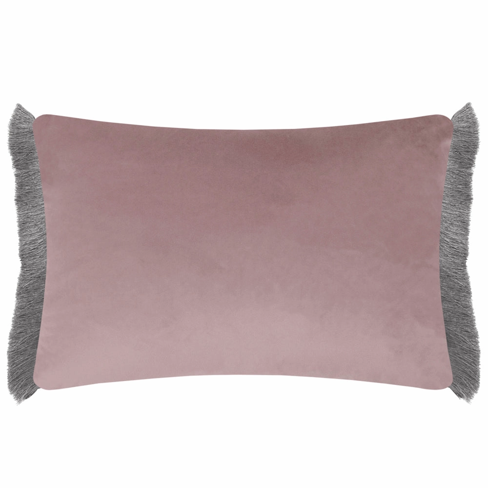 Hettie Printed Ruche Fringe Cushion Ruby