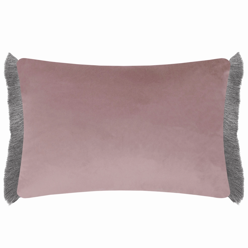 Hettie Printed Ruche Fringe Cushion Ruby