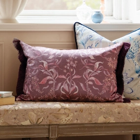 Hettie Printed Ruche Fringe Cushion Rubybedding sets ,throw blankets 
