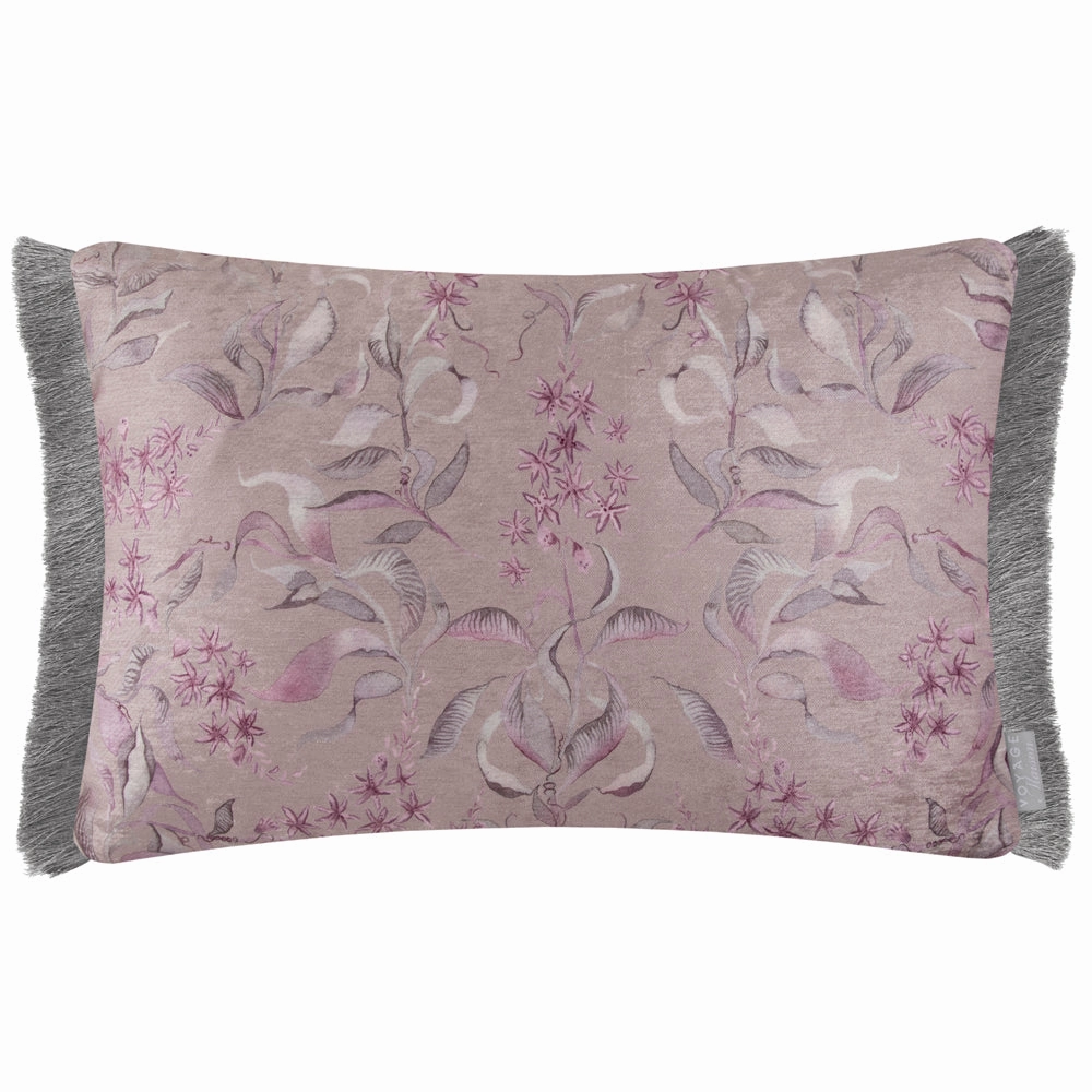 Hettie Printed Ruche Fringe Cushion Viola