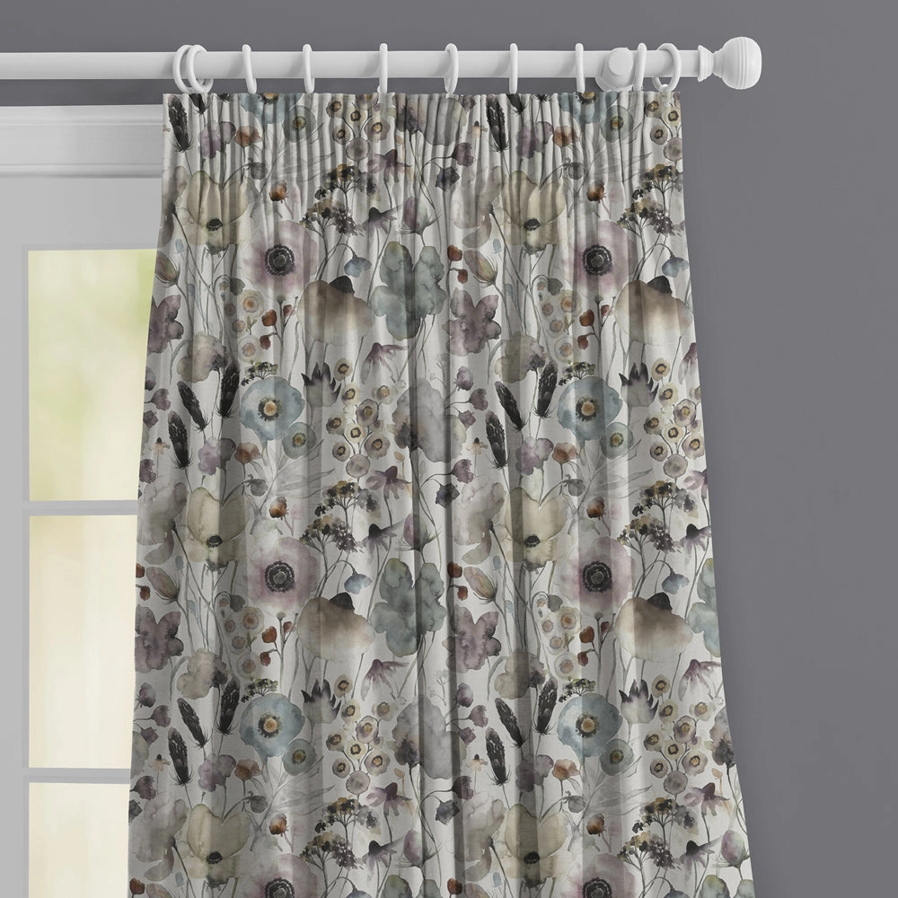 Hibbertia Linen Printed Made to Measure Curtains Haze