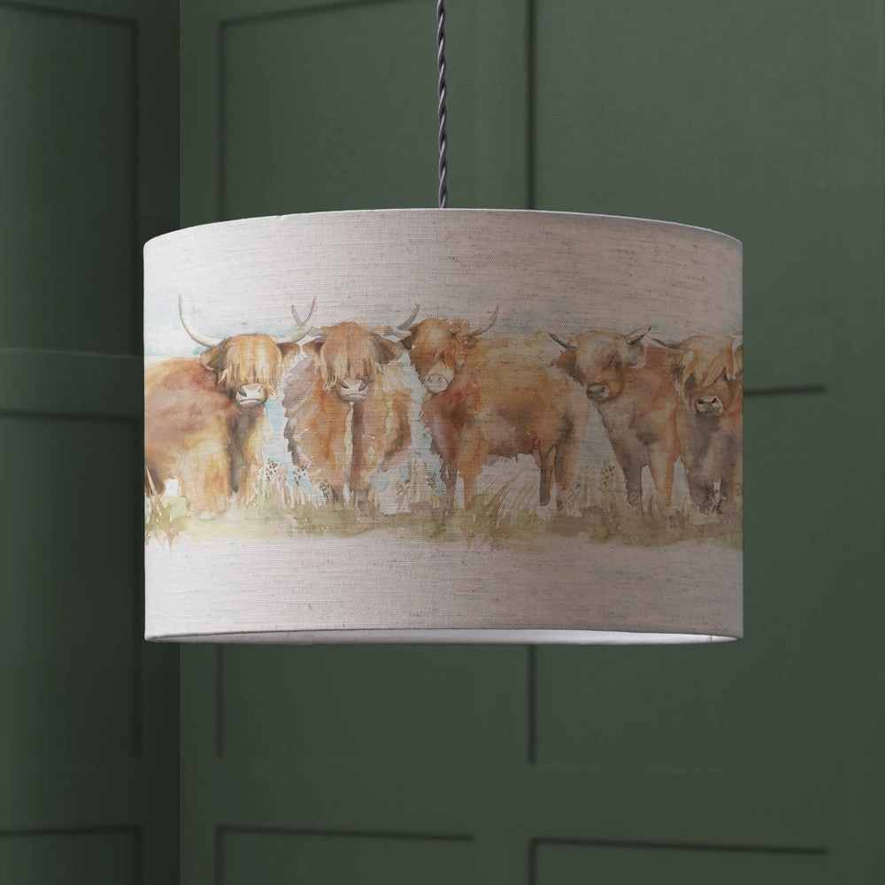 Highland Cattle Eva Lamp Shade Linenmodern home decor ,home decor for bedroom 