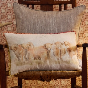Highland Cattle Printed Cushion Naturalbedding sets ,throw blankets 