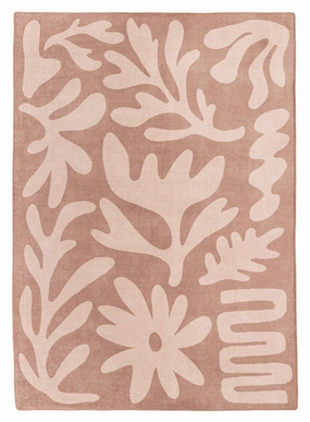 Hira Pink Beige Shapes Rollie Pollie Playmatmodern color block patchwork rug