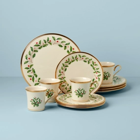 Holiday 12-Piece Plate & Mug Dinnerware Setmodern kitchen decor ,kitchen dinner set ,dinnerware 