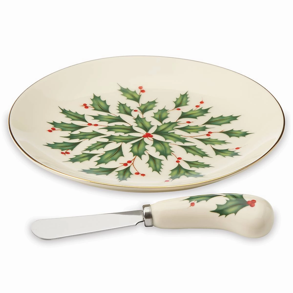 Holiday Cheese Plate & Knife Set