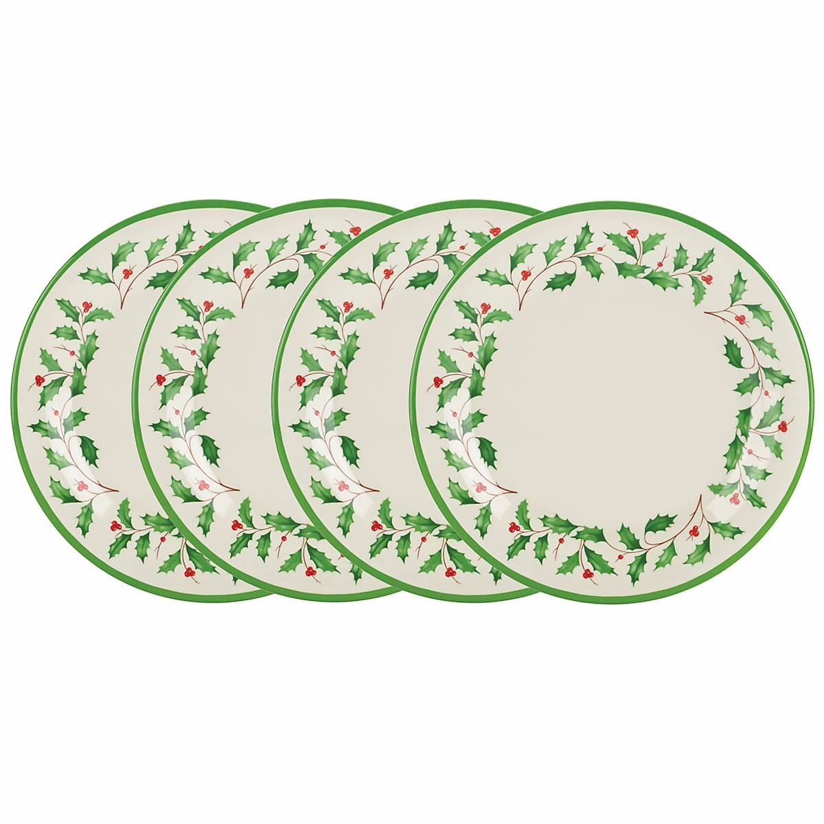 Holiday Melamine Dinner Plates - Set of 4