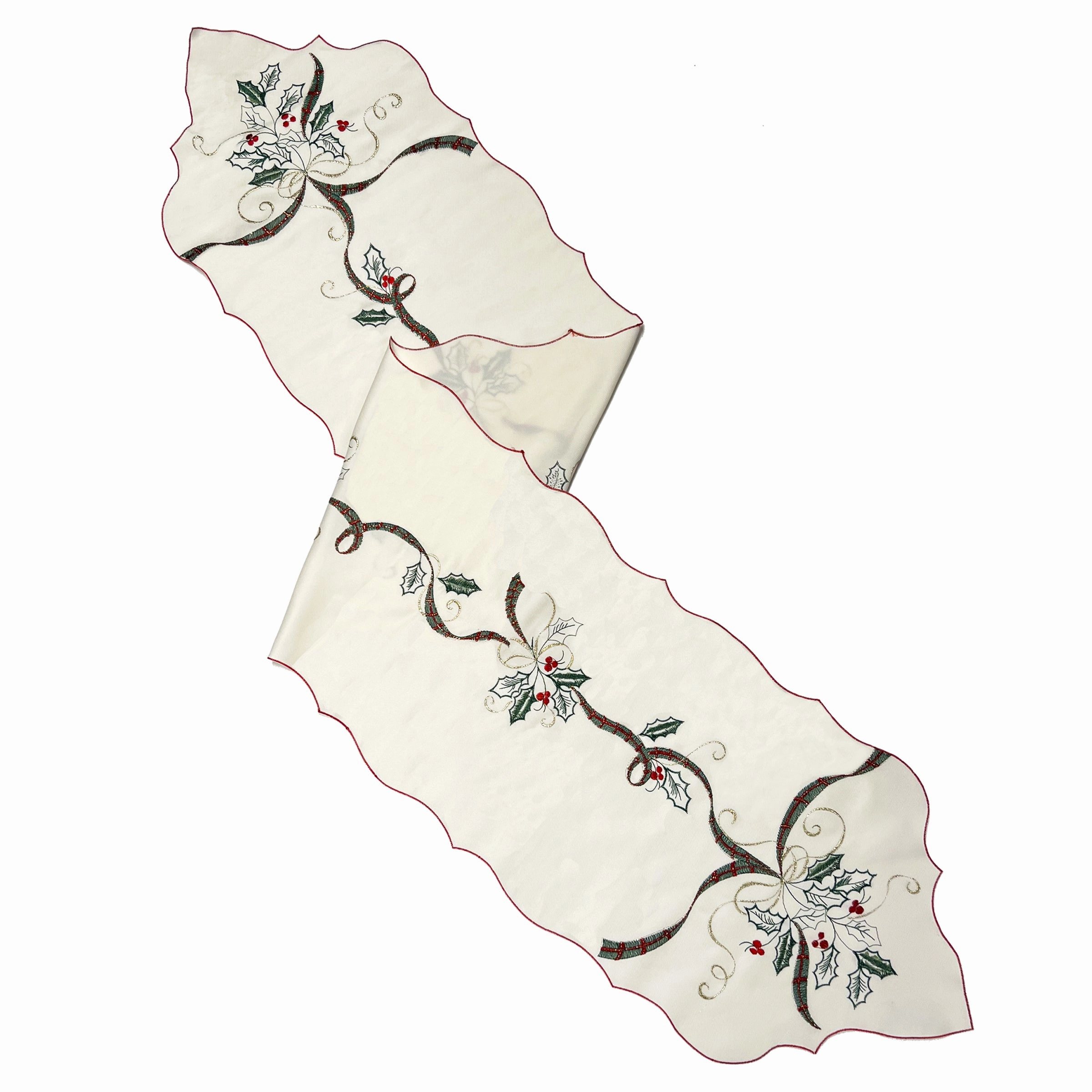 Holiday Nouveau Holly & Berries 14X72 Table Runnermodern kitchen decor ,kitchen dinner set ,dinnerware 