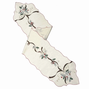 Holiday Nouveau Holly & Berries 14X72 Table Runnermodern kitchen decor ,kitchen dinner set ,dinnerware 