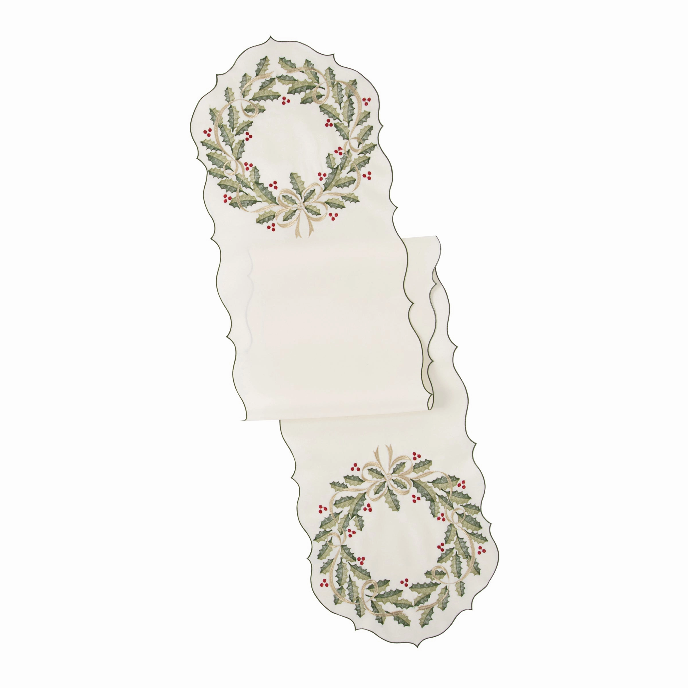 Holiday Nouveau Wreath 14X72 Table Runnermodern kitchen decor ,kitchen dinner set ,dinnerware 