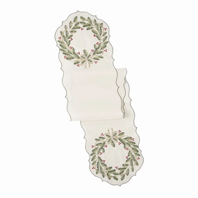 Holiday Nouveau Wreath 14X72 Table Runnermodern kitchen decor ,kitchen dinner set ,dinnerware 