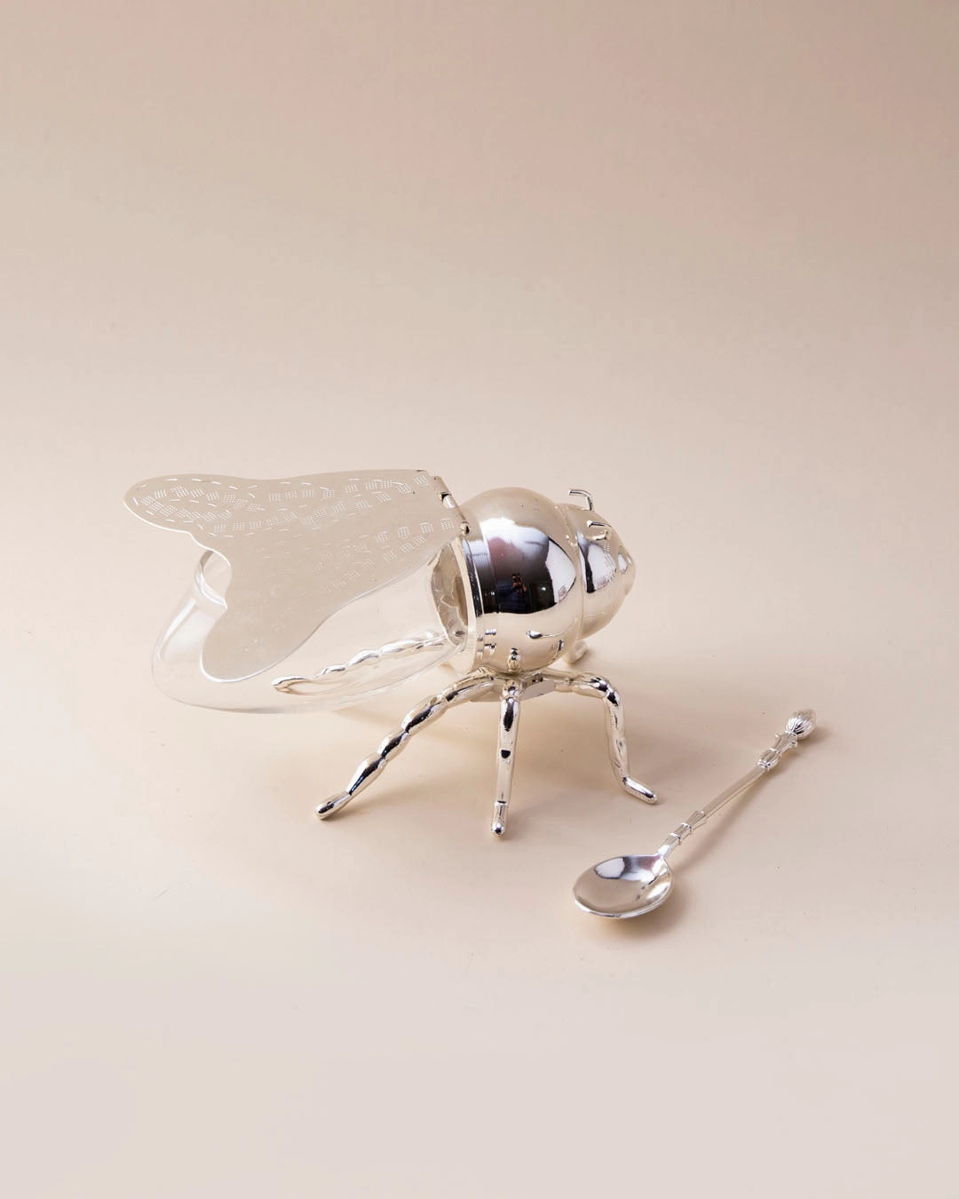 HoneyBee Honey Pot - Silver