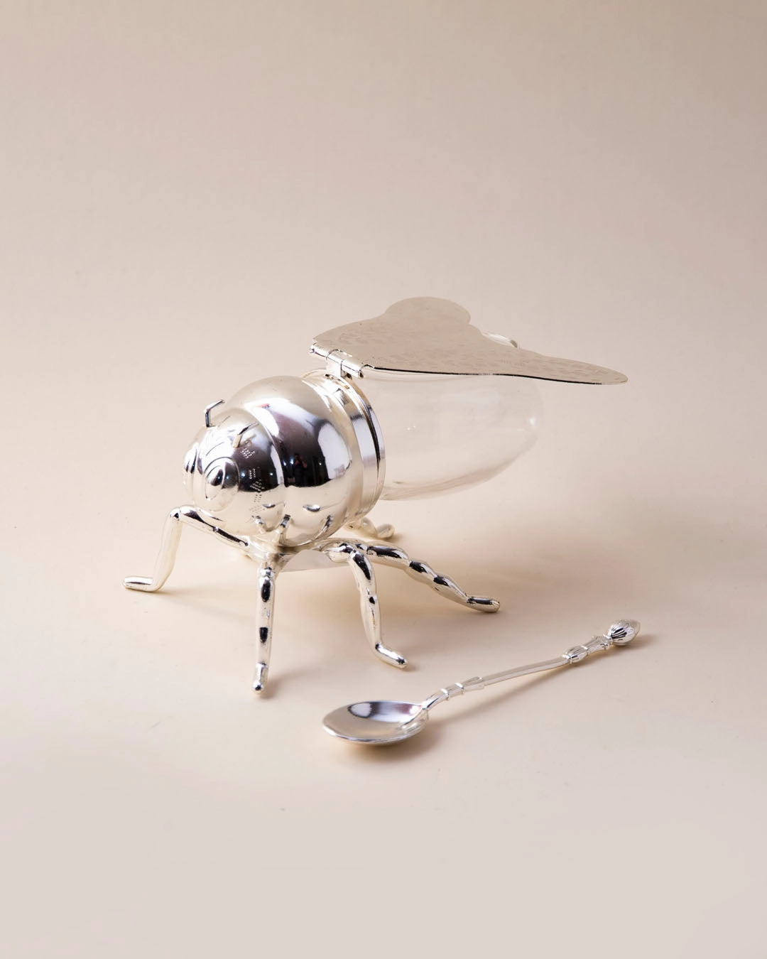 HoneyBee Honey Pot - Silver