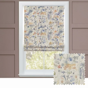 Ilinizas Printed Cotton Made to Measure Roman Blinds Clementine Naturalbedding sets ,throw blankets 