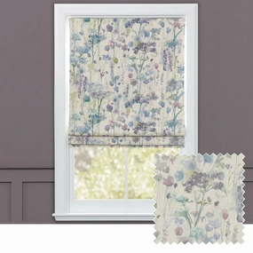 Ilinizas Printed Cotton Made to Measure Roman Blinds Violet Naturalbedding sets ,throw blankets 
