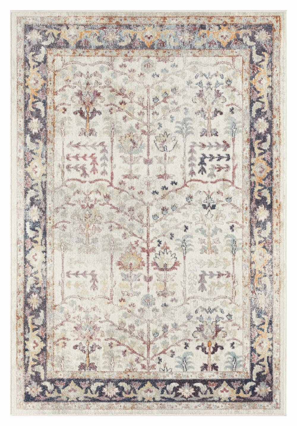 Indiana Blue and Purple Multi-Colour Distressed Rugmodern color block patchwork rug
