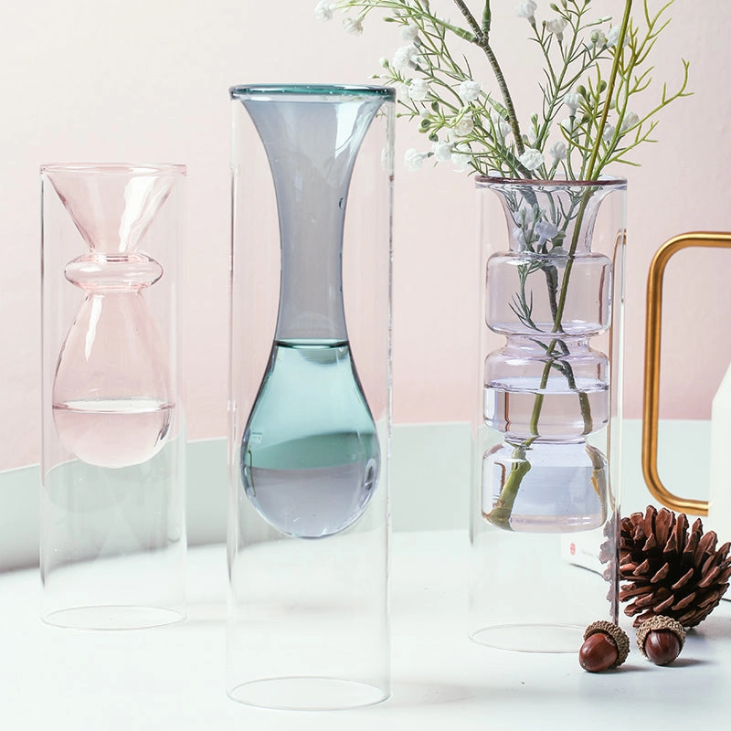 Inside Out Double Walled Glass Vase