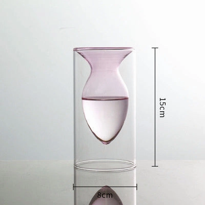 Inside Out Double Walled Glass Vase