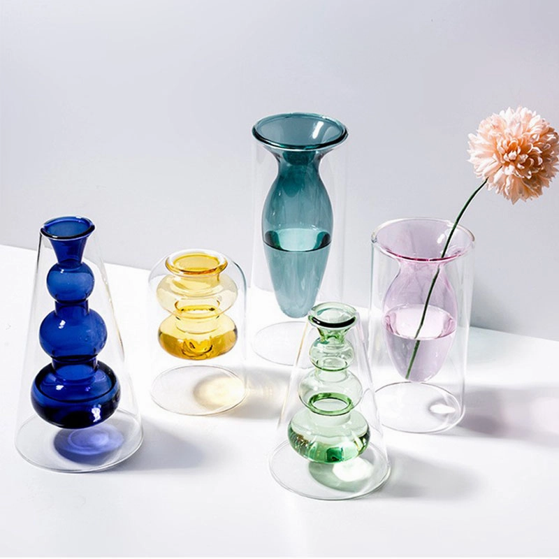 Inside Out Double Walled Glass Vase
