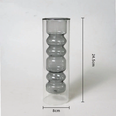 Inside Out Double Walled Glass Vase