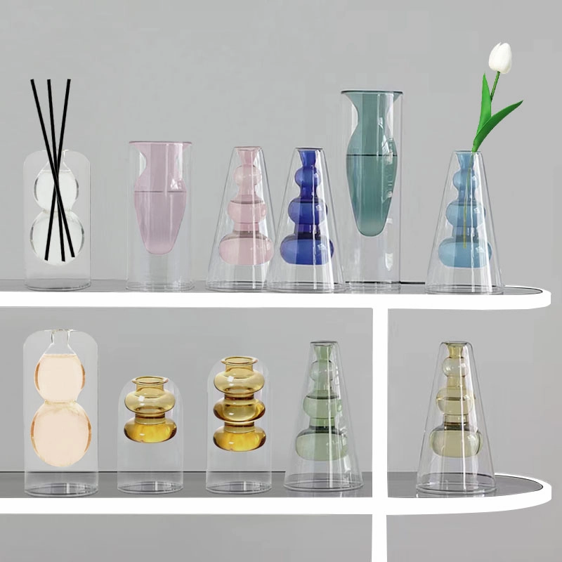 Inside Out Double Walled Glass Vase