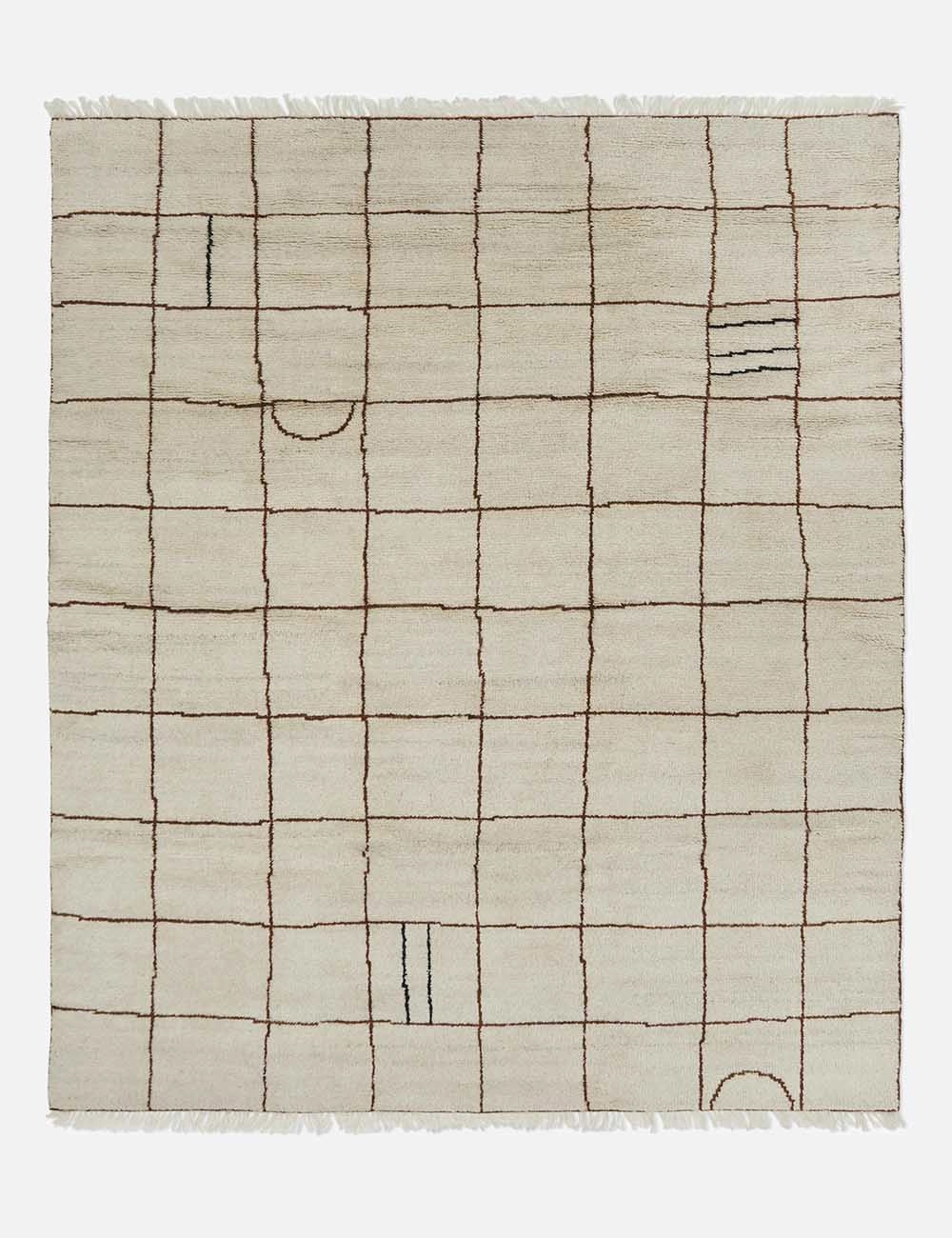 Irregular Grid Hand-Knotted Wool Rug by Sarah Sherman Samuelmodern color block patchwork rug