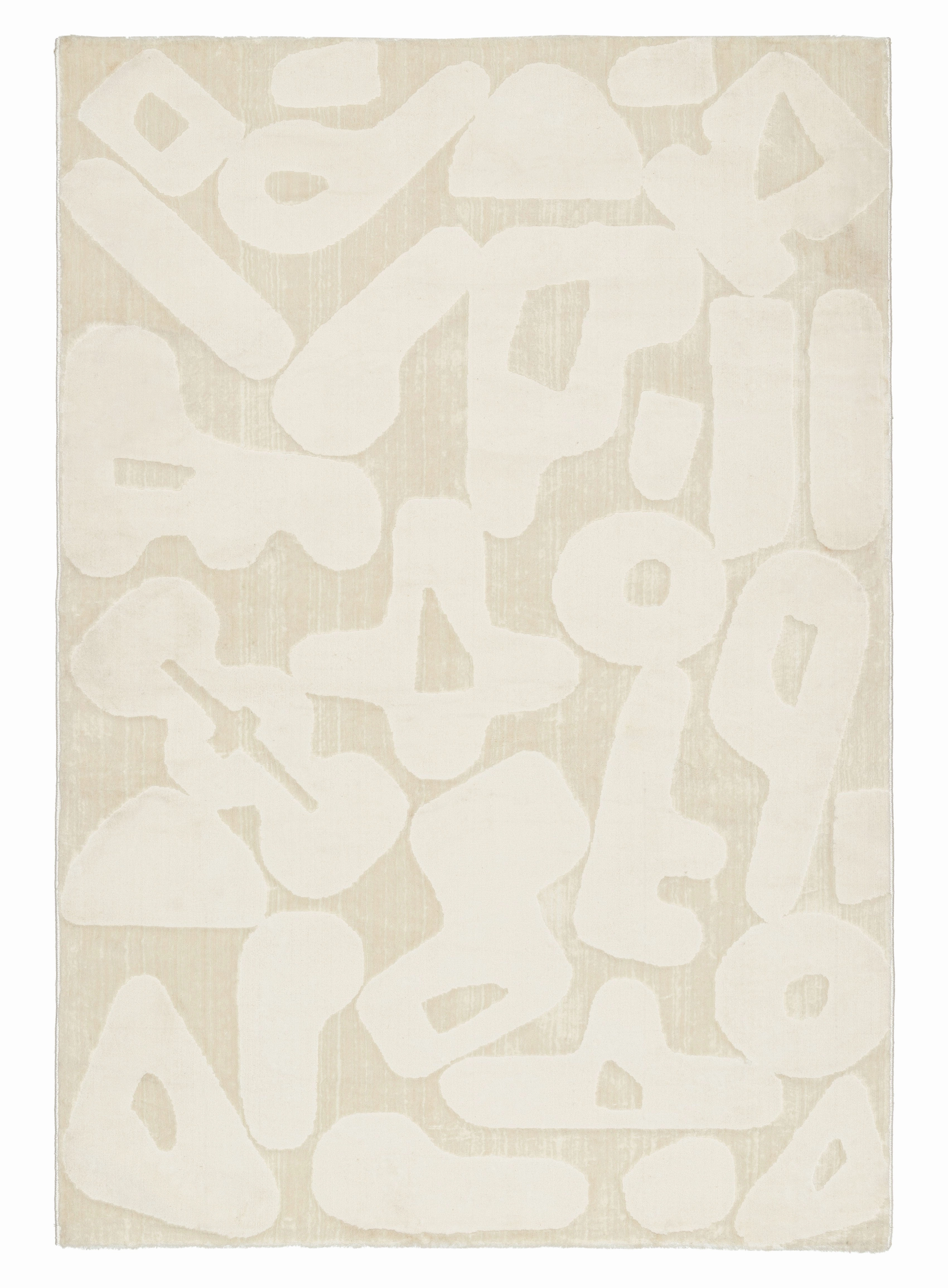 Izar Neutral Abstract Washable Rugmodern color block patchwork rug