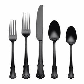 James Street Black Satin 20 Piece Flatware Seteco-friendly bamboo fiber tableware set 