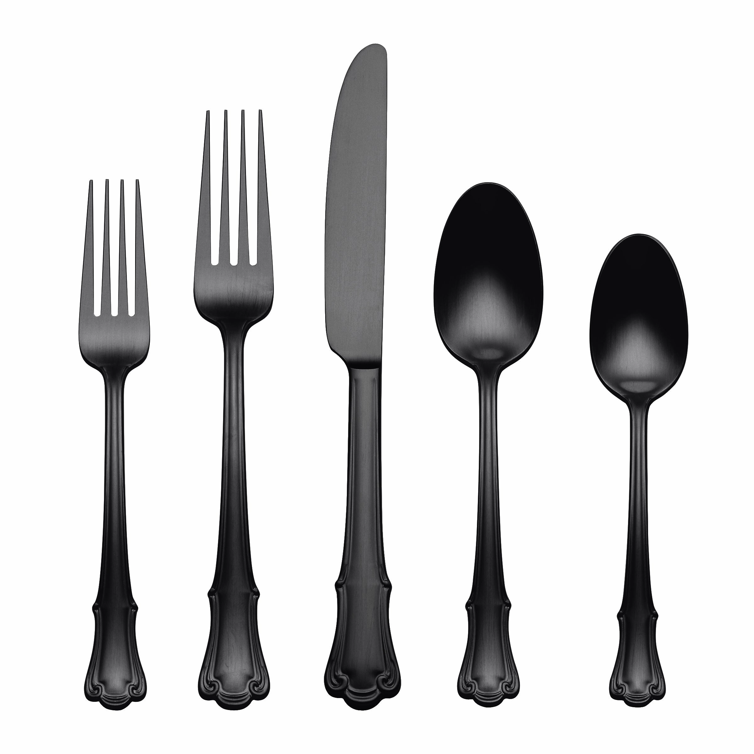 James Street Black Satin 20 Piece Flatware Seteco-friendly bamboo fiber tableware set 