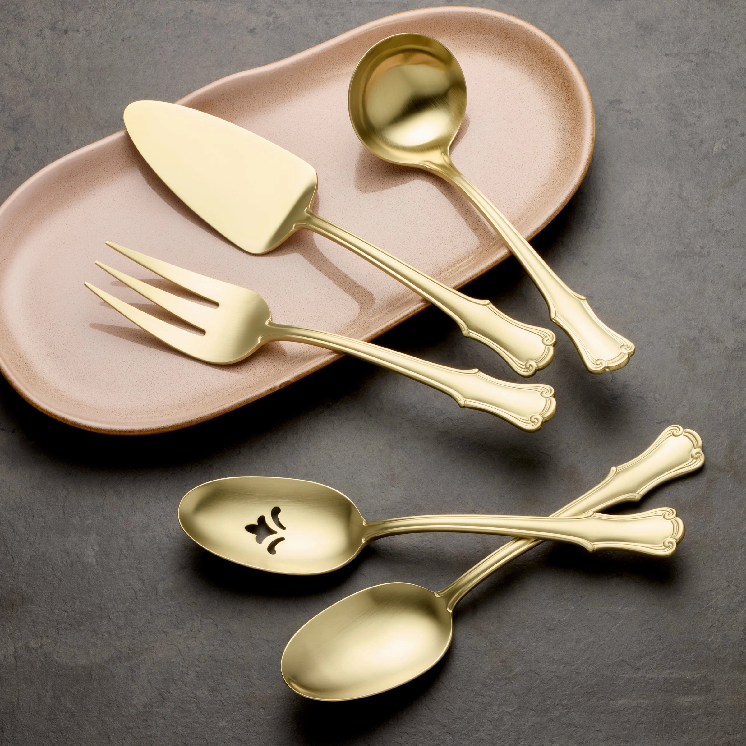 James Street Champagne Satin 5 Piece Hostess Set
