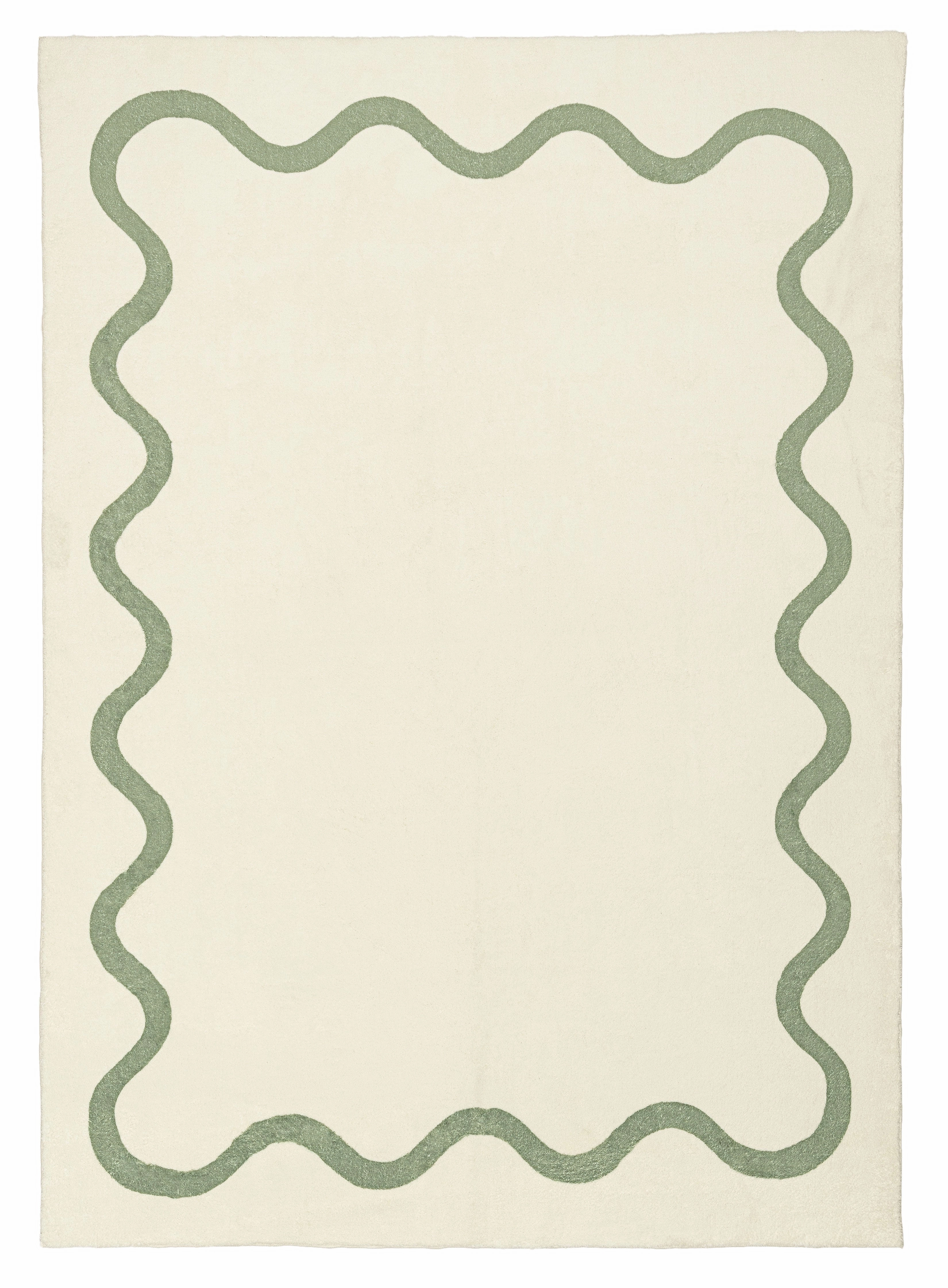 Jamie Green Wiggle Bordered Washable Rugmodern color block patchwork rug