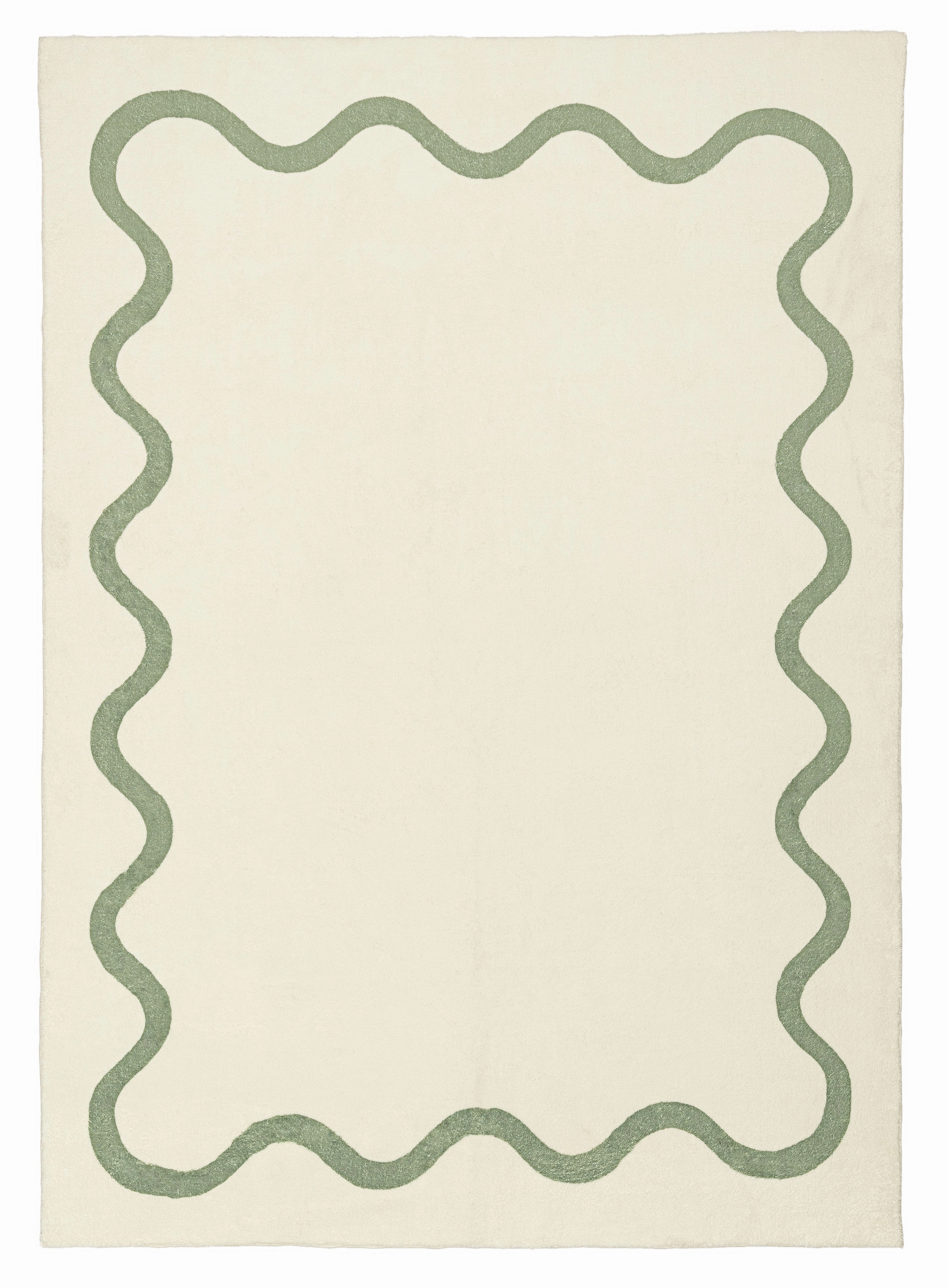 Jamie Green Wiggle Bordered Washable Rugmodern color block patchwork rug