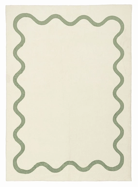 Jamie Green Wiggle Bordered Washable Rugmodern color block patchwork rug