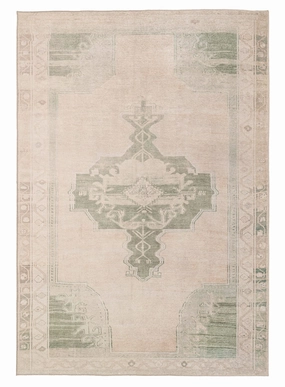 Janella Beige and Green Medallion Washable Rugmodern color block patchwork rug