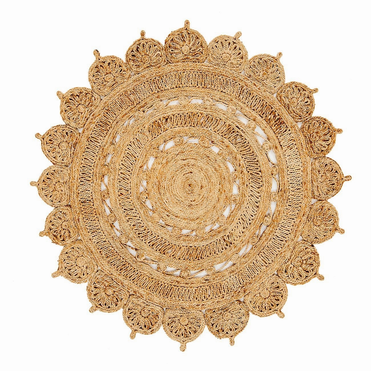 Jayde Natural Hand Woven Round Jute Rug *NO RETURNS UNLESS FAULTYmodern color block patchwork rug