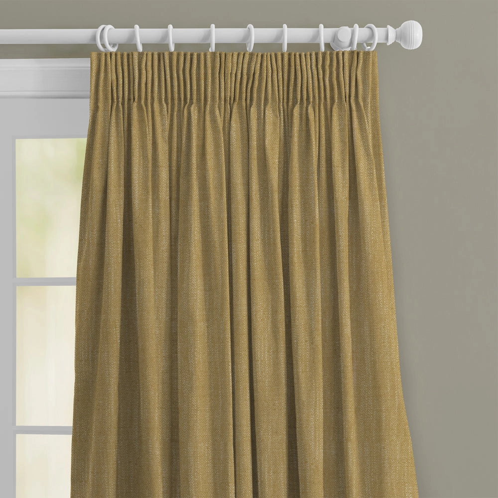 Jedburgh Textured Woven Made to Measure Curtains Buttercup