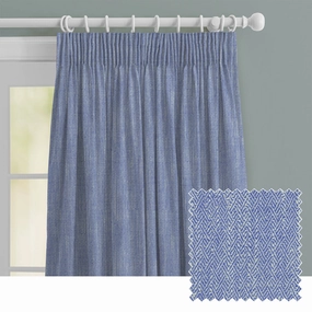 Jedburgh Textured Woven Made to Measure Curtains Cobaltbedding sets ,throw blankets 