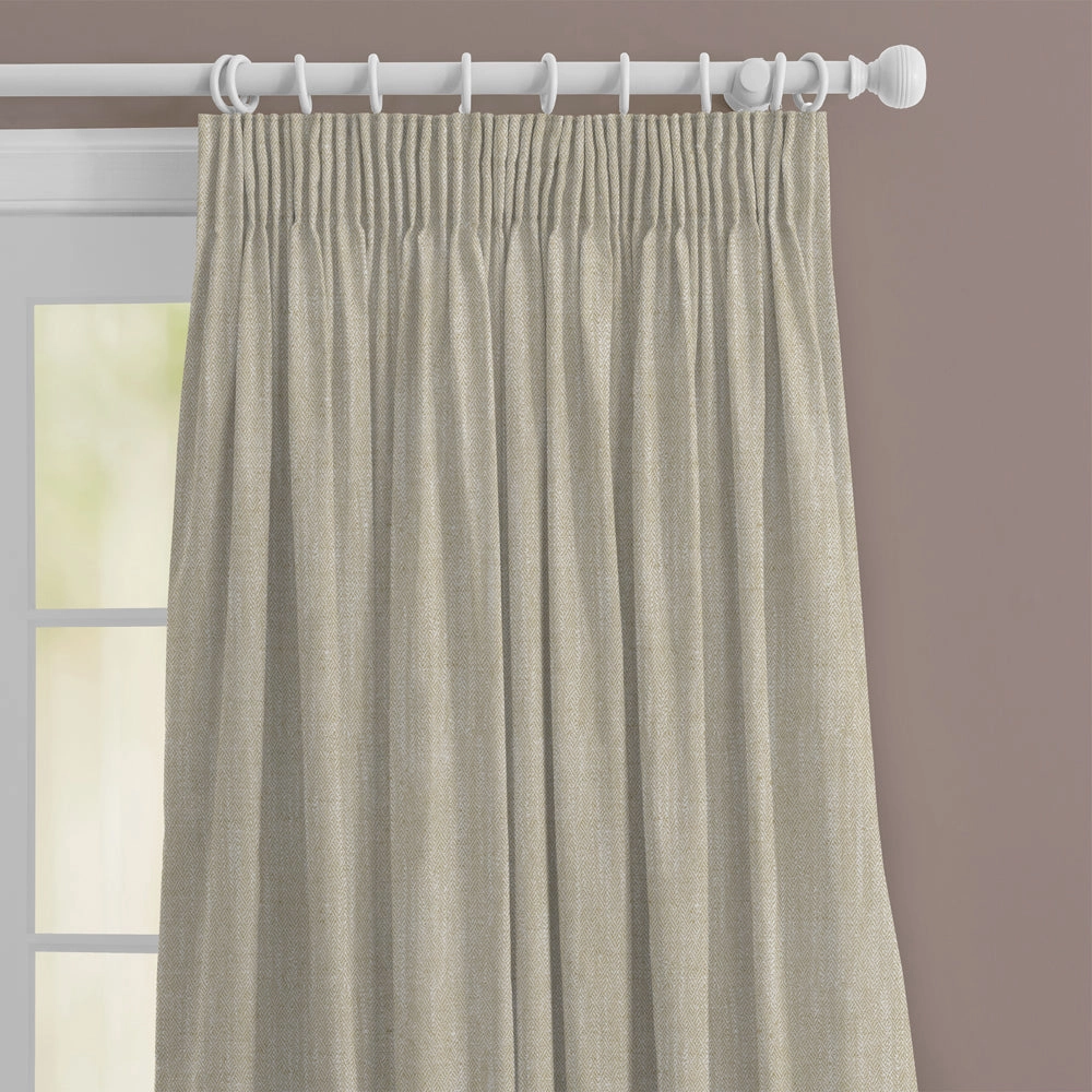 Jedburgh Textured Woven Made to Measure Curtains Cream