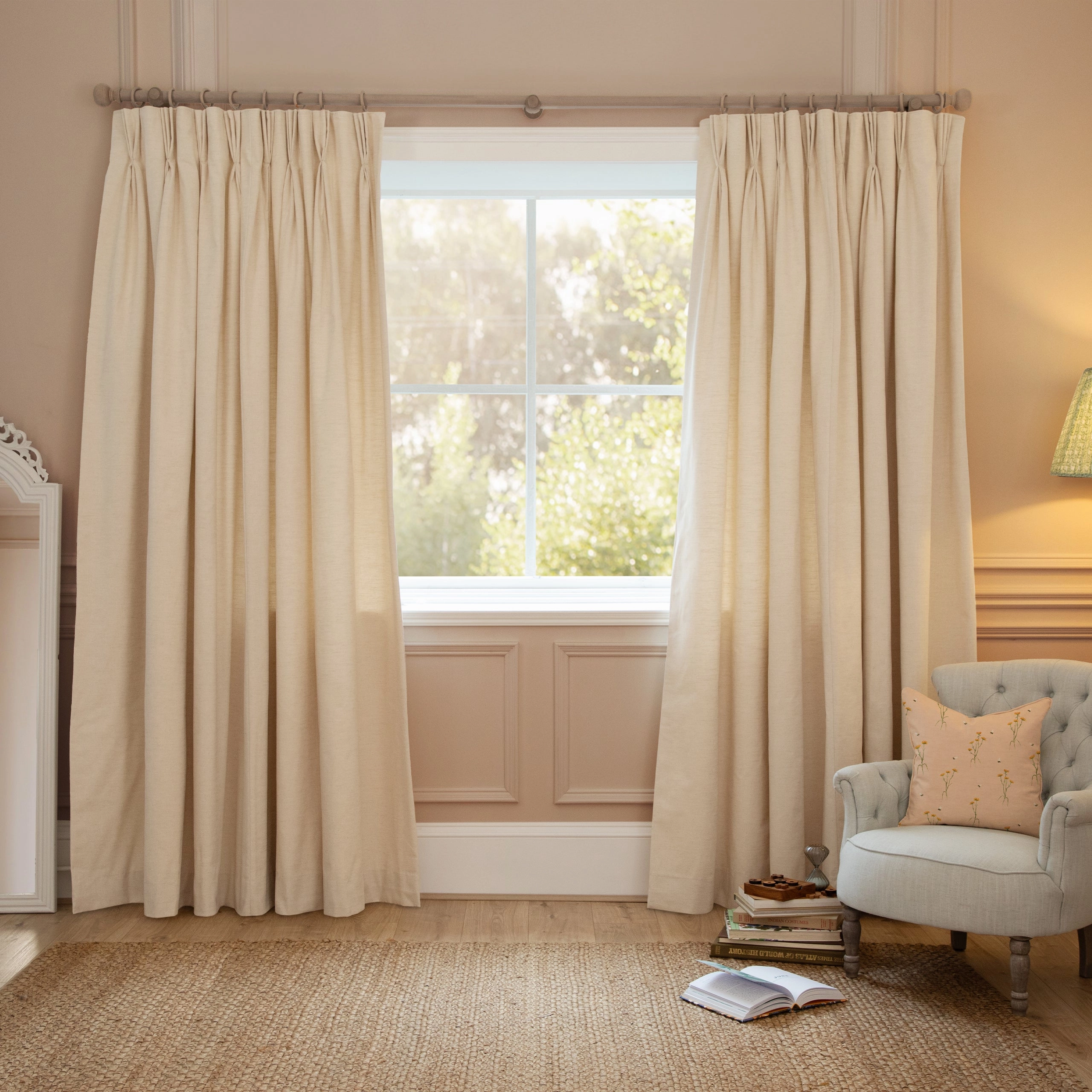 Jedburgh Textured Woven Made to Measure Curtains Sage