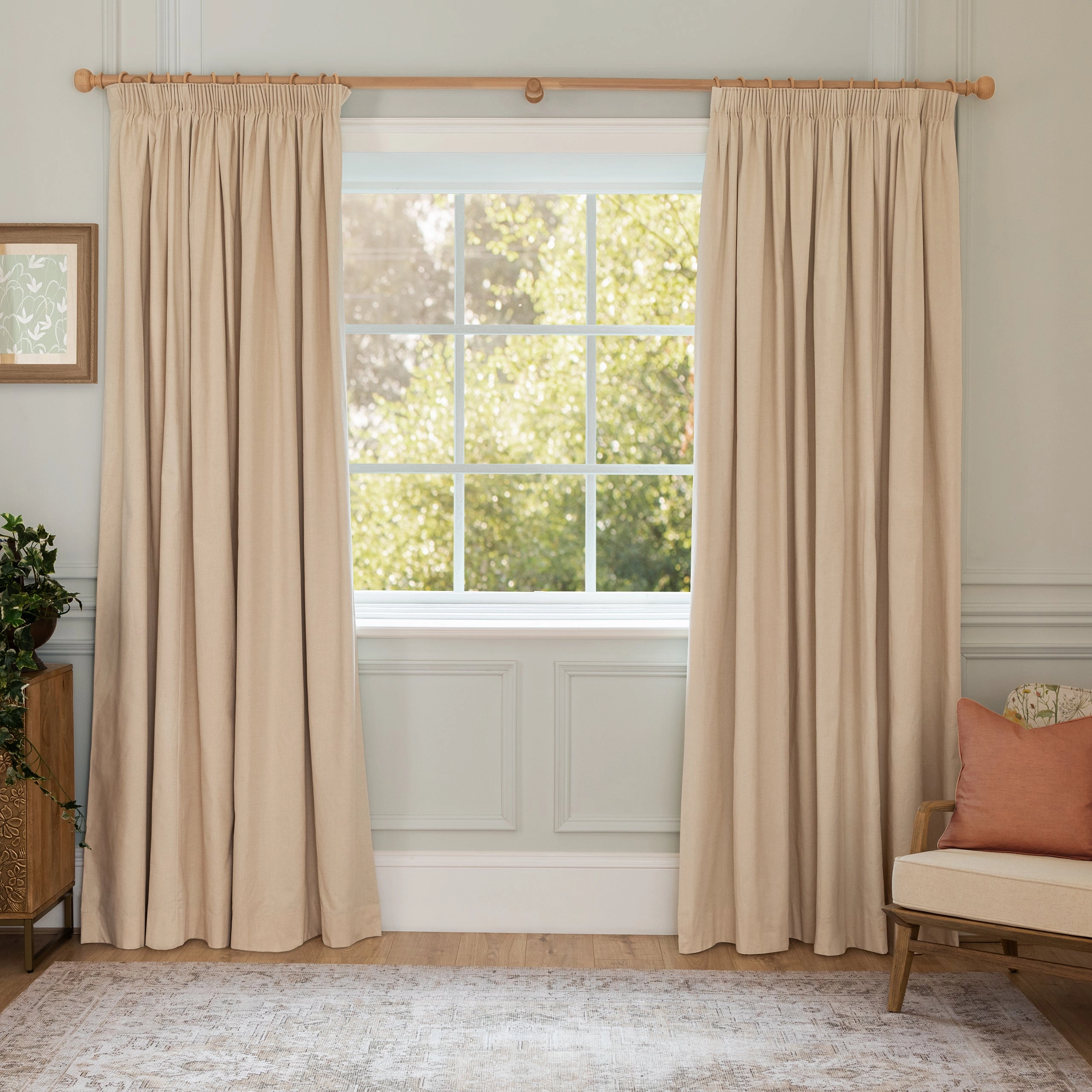 Jedburgh Textured Woven Made to Measure Curtains Sage