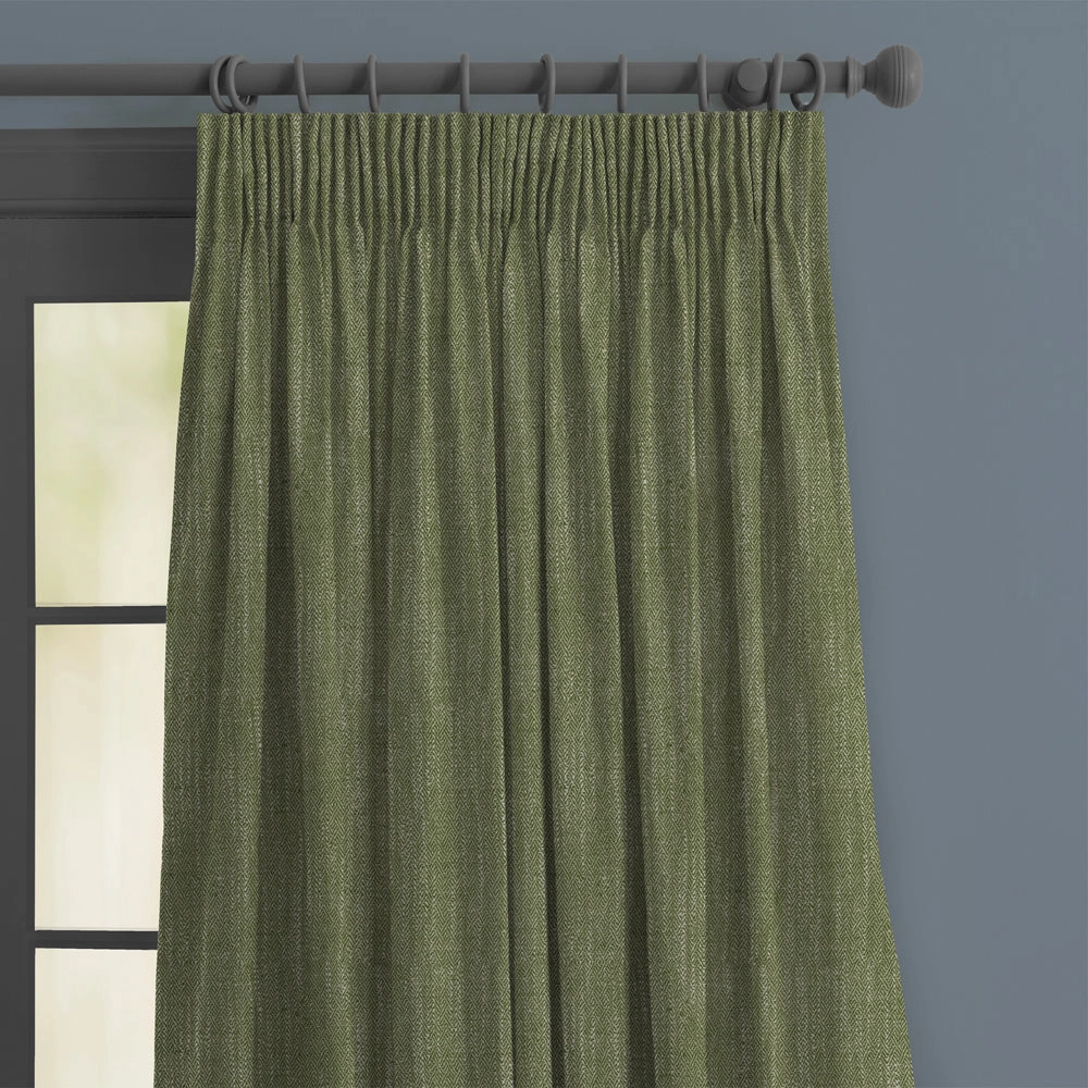 Jedburgh Textured Woven Made to Measure Curtains Sage